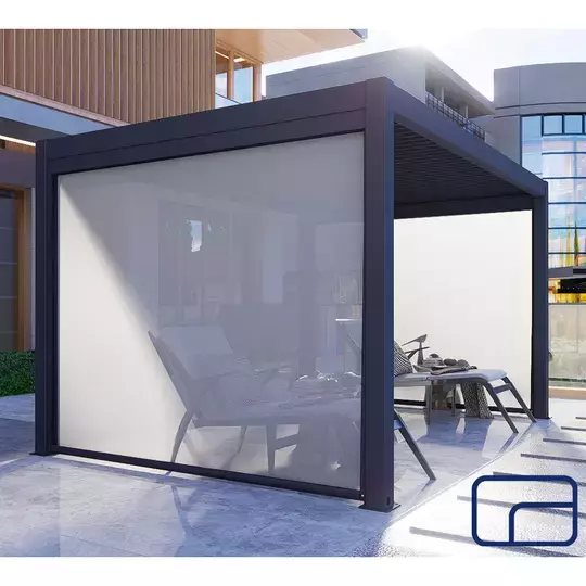 Drop Screen for Wall Mounted Pergola Electric 3m