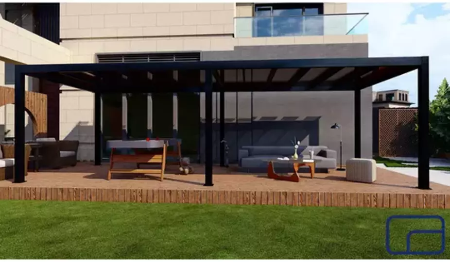 King Free Standing Polycarbonate Pergola 3x8m