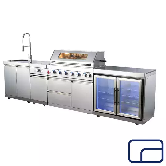 Full Size Outdoor Kitchen with Large Integrated Fridge