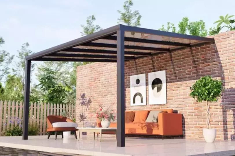 Wall Mounted Polycarbonate Pergola 3x4m