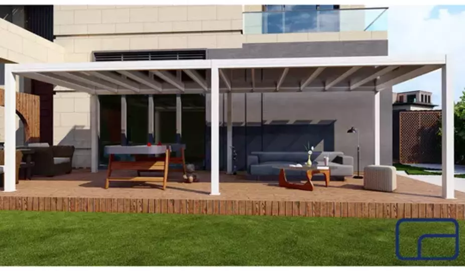 King Free Standing Polycarbonate Pergola 3x8m