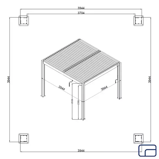 Queen Free Standing Pergola 4x4m