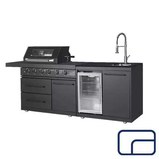 Stainless Steel Outdoor Kitchen with Dual Fridge