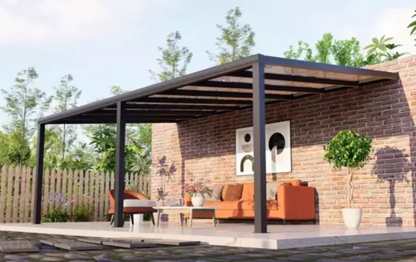 Wall Mounted Polycarbonate Pergola 3x5m
