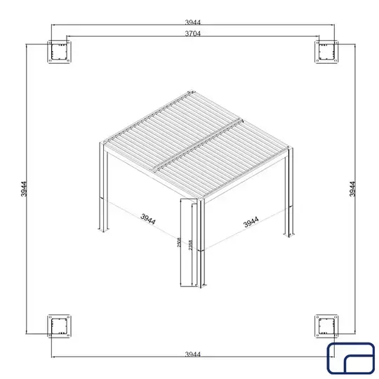 Queen Free Standing Pergola Electric 4x4m