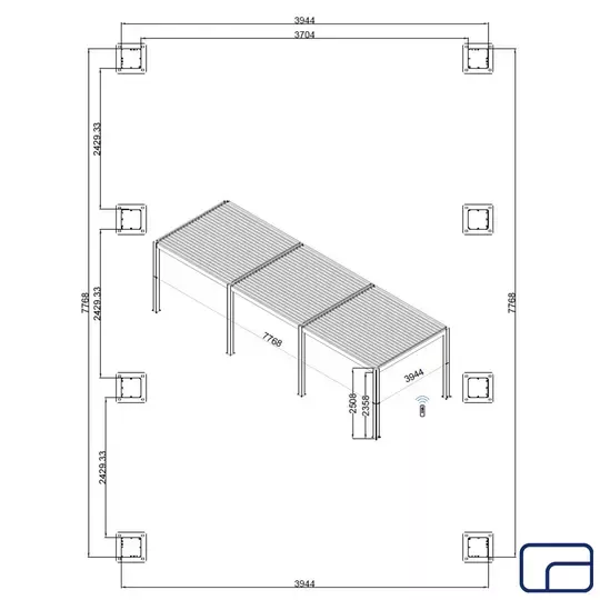 Queen Free Standing Pergola Electric 4x8m