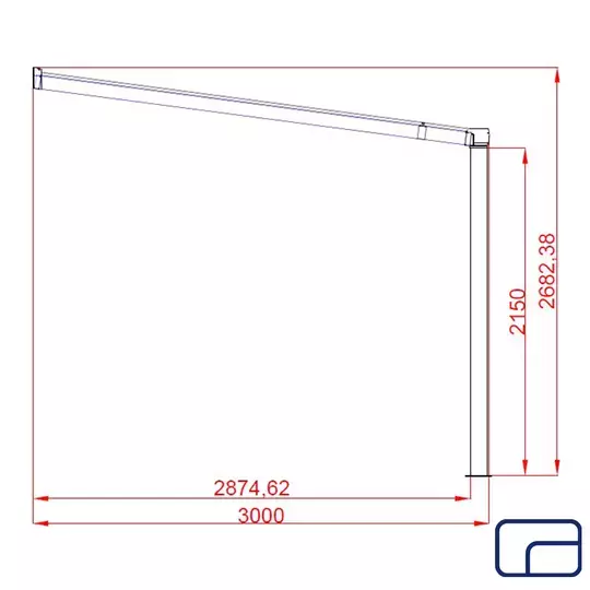 Wall Mounted Polycarbonate Pergola 3x3m