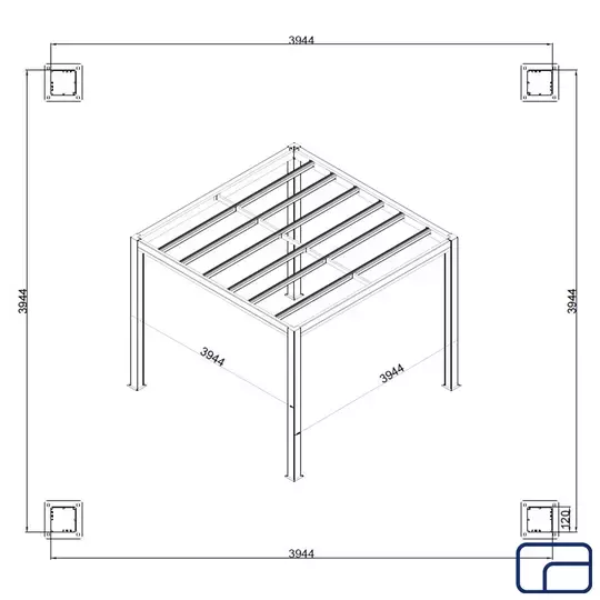 Queen Free Standing Polycarbonate Pergola 4x4m