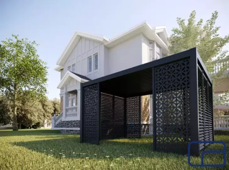 Oriental Laser Cut Panel for 4x8 Pergola