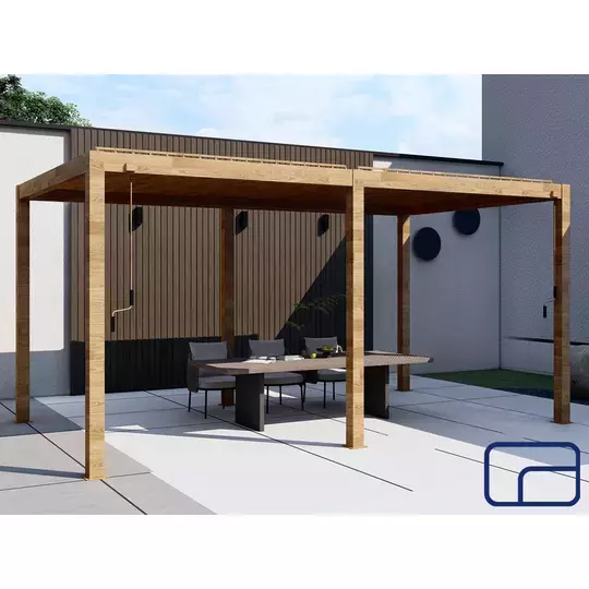 Wood-Effect Free Standing King Aluminium Pergola