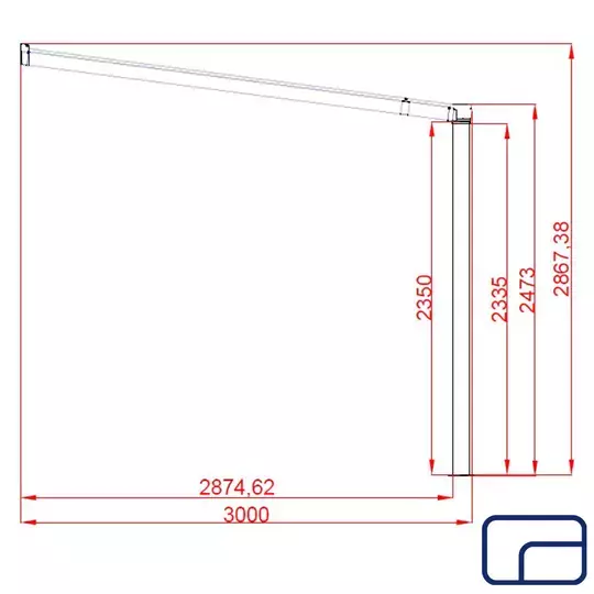 Wall Mounted Polycarbonate Pergola 3x4m