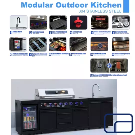 All-in-One Premium Outdoor Kitchen With Fridge