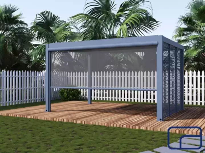Drop Side Blind for Wall Mounted Pergola Electric 3m