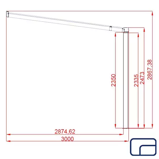 Wall Mounted Polycarbonate Pergola 3x5m